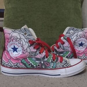Tattoo Rose Special Edition Converse All Star High Top Sneakers